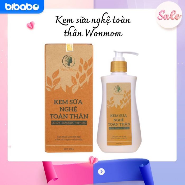 Kem Sữa Nghệ Dưỡng Trắng Hồng Tự Nhiên, Mịn Màng Da Toàn Thân Wonmom 180g