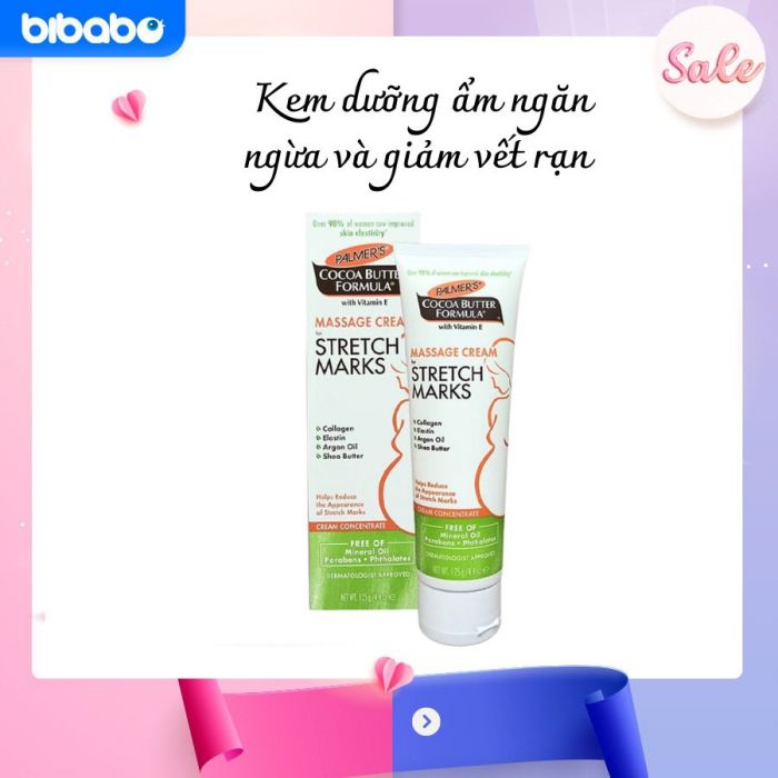 Kem dưỡng ẩm Palmer's Mỹ 125g ngăn ngừa và giảm vết rạn khi mang thai